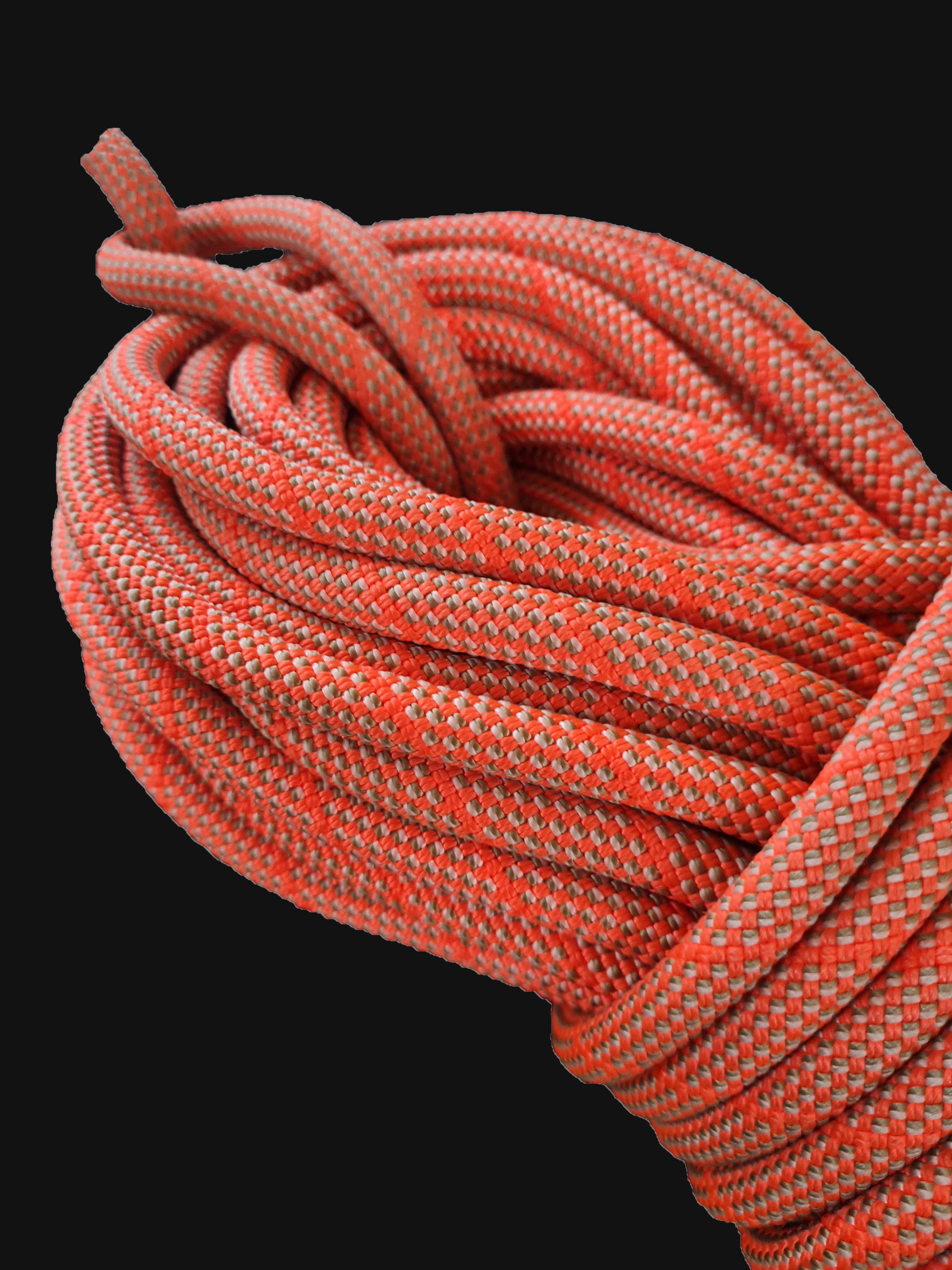 An orange 60M 9.8mm rope made by Mammut